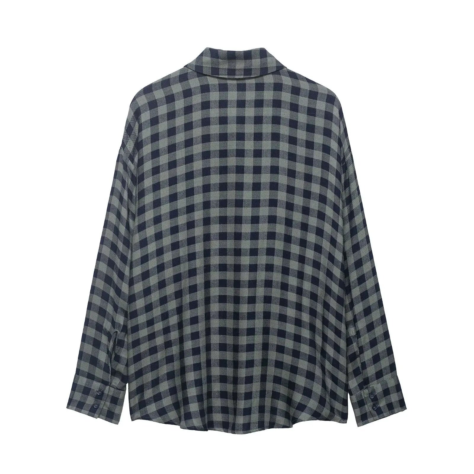 Plaid Shirts Women Loose Tie Bow Single Breasted Long Sleeve Lazy Shirt Women 2026 Spring New Boyfriend Style Streetwears Tops