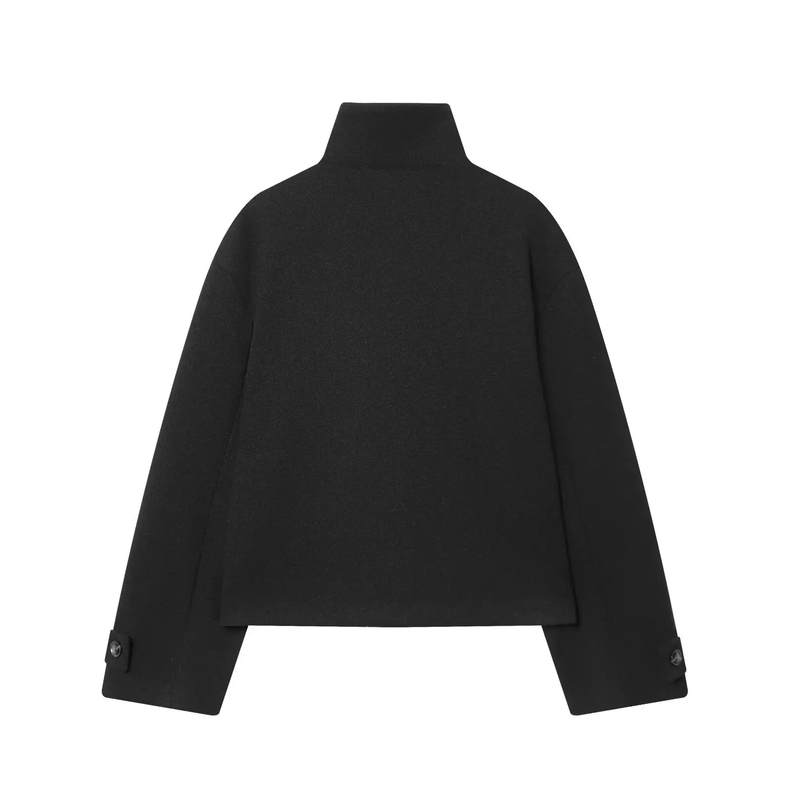 Zevity Women Vintage Stand Collar Breasted Long Sleeve Casual Woolen Coat Ladies Retro Long Sleeve Pockets Jacket Tops CT9506