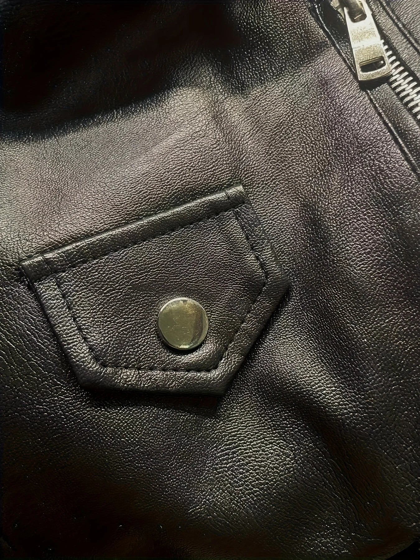 Spring and Autumn Women's Short American Retro Pu Motorcycle Leather Slim Jacket