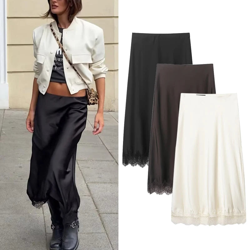 Women's 2026 Spring New Lace Skirts Fashion Elegant Youth Ball Women's Skirts Chic Travel Holiday Party Skirt Summer