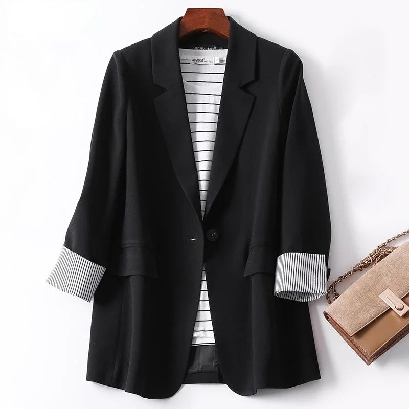 Ladies Long Sleeve Spring Casual Blazer 2026 New Fashion Business Plaid Suits Women Work Office Blazer Women Coats  Woman Jacket