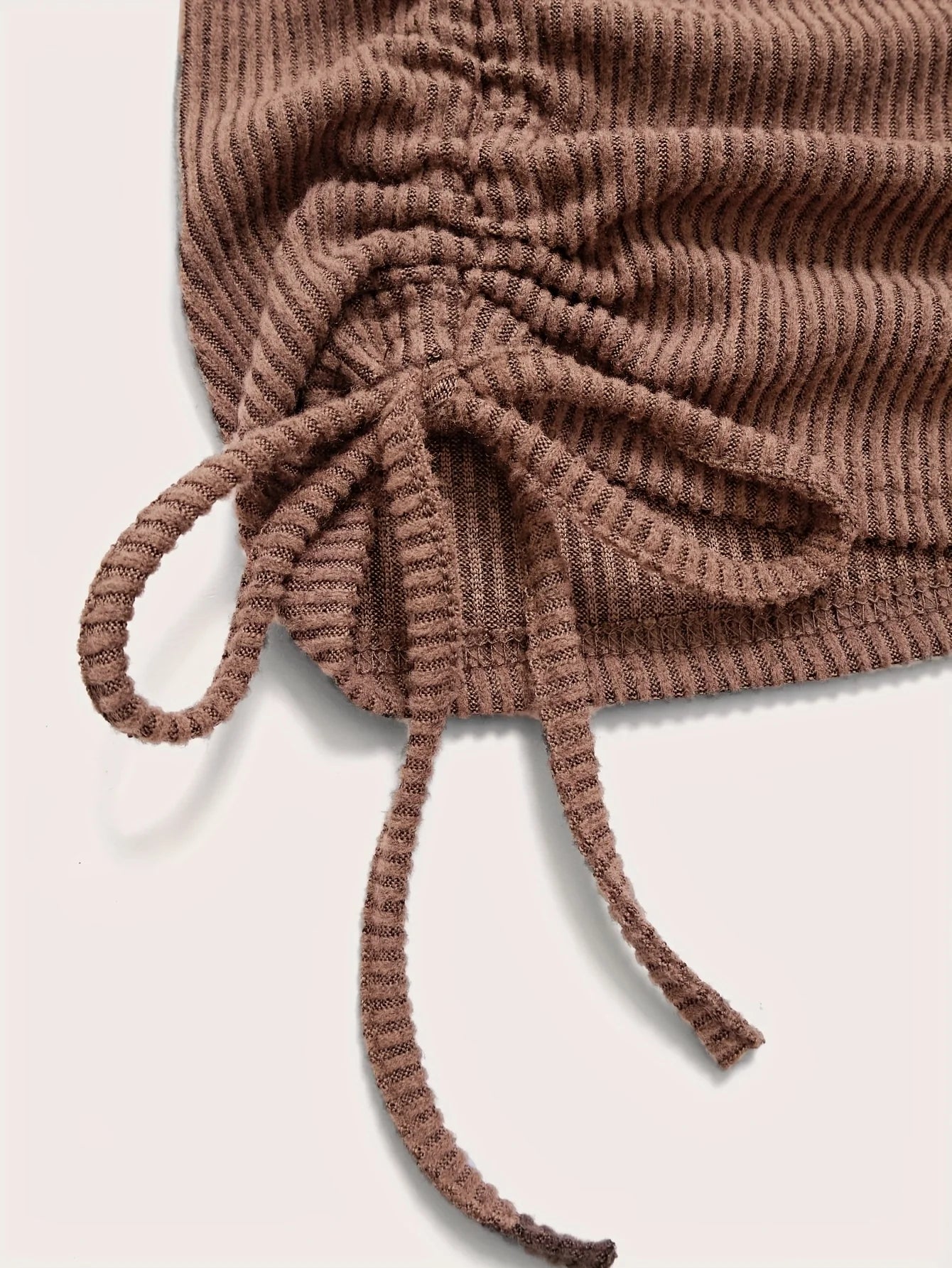 Women's 2-Piece Off-Shoulder Ribbed Set - Long Sleeve Crop Top & Ruched Mini Skirt Outfit for Fall/Winter